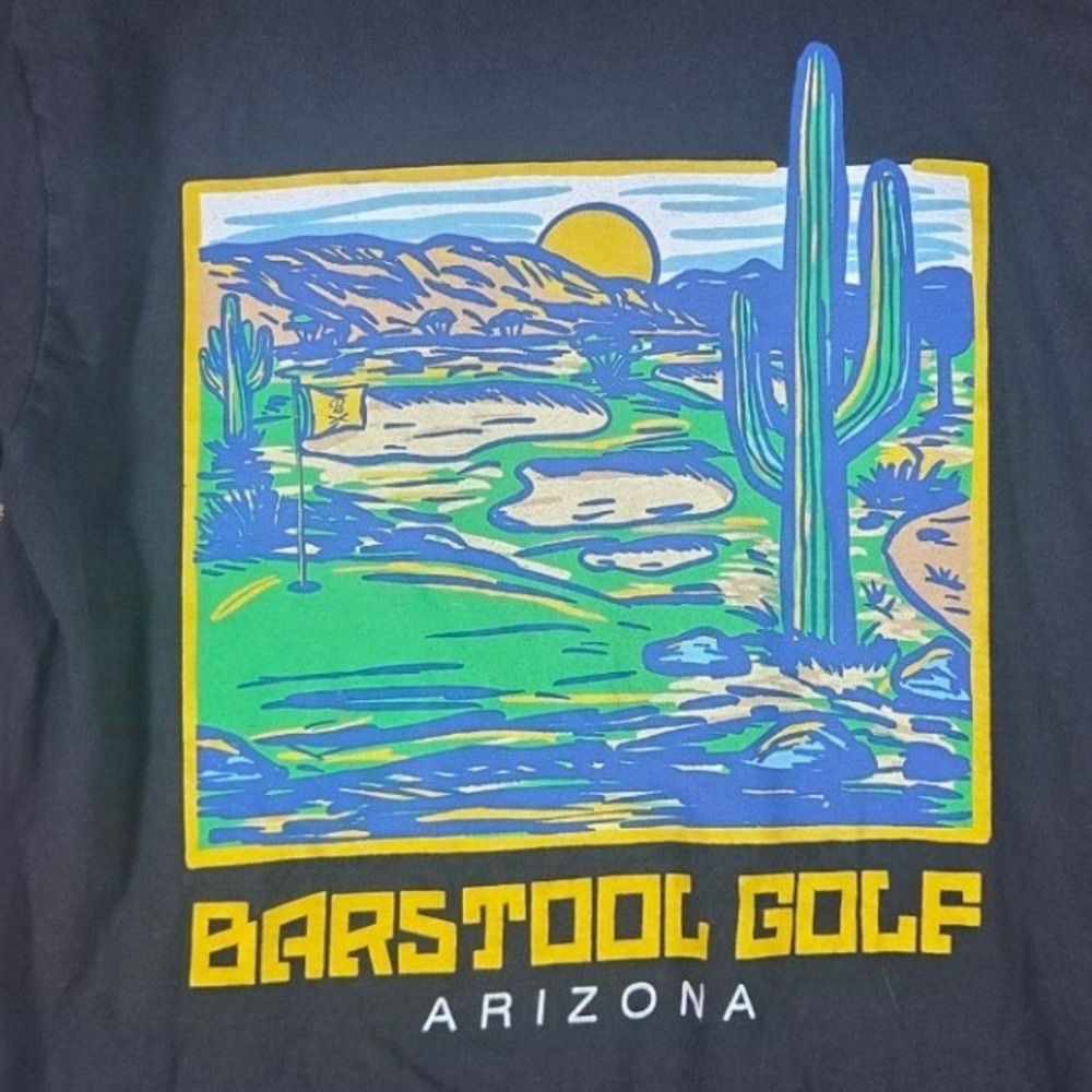 Barstool Golf T-Shirt Mens Small Black Arizona Desert Graphic Comfort Colors